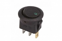 Выкл клавишный КРУГЛ 12В 16А ON-OFF 3с черный с крас подсв RWB-215 MIRS-101E-8C/D Rexant 36-2580