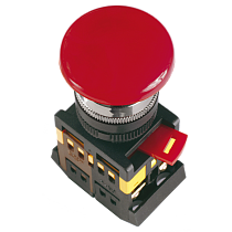 Кнопка гриб AEAL22 фикс крас d22мм 240В 1з+1р BBG60-AEAL-K04