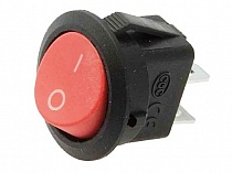 Выкл клавишный КРУГЛ 250В 6А ON-OFF 2с красный Rexant 36-2560