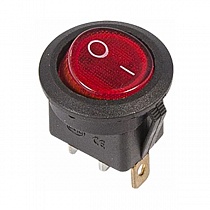 Выкл клавишный КРУГЛ с подсвет 12В 20А ON-OFF 3с красный RWB-214 SC-214 MIRS-101-8 Rexant 36-2585